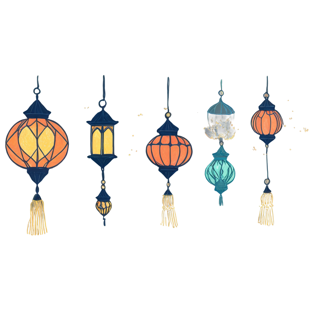 Hand Drawn Ramadan Lantern Elements FreePNG