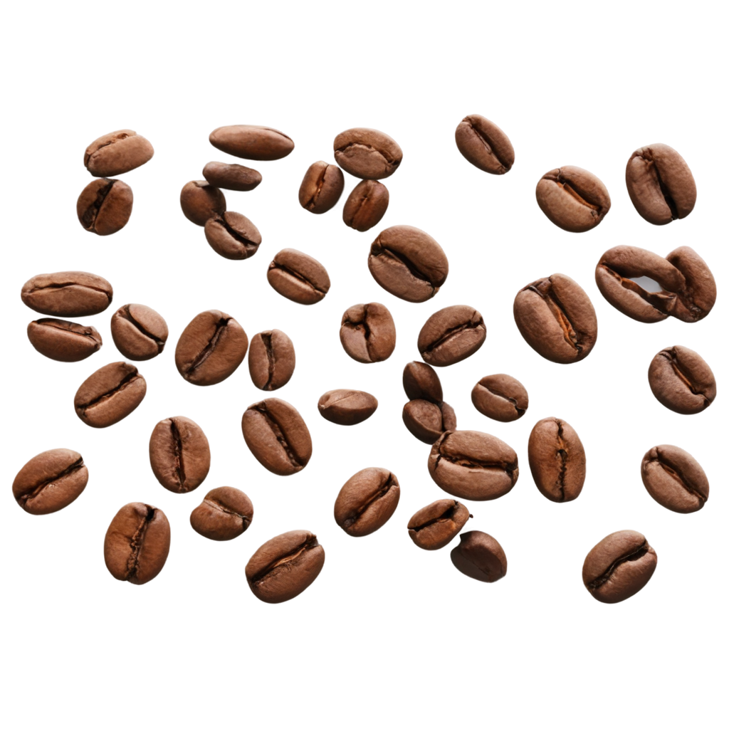 full image of the Falling coffee beans drawing, hd, 4k, 8k, extremely high resolution, centered and white background FreePNG