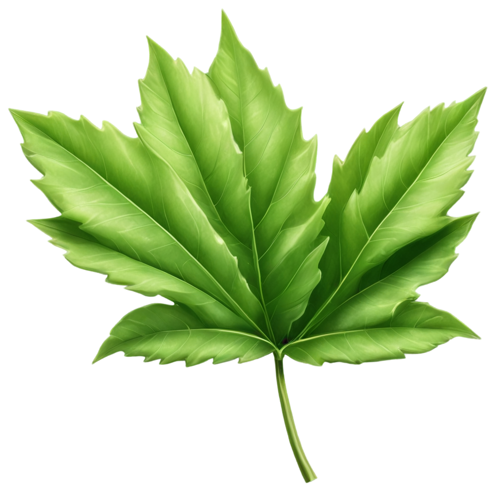 full image of the 3d green leaf  drawing, hd, 4k, 8k, extremely high resolution, centered and white background FreePNG