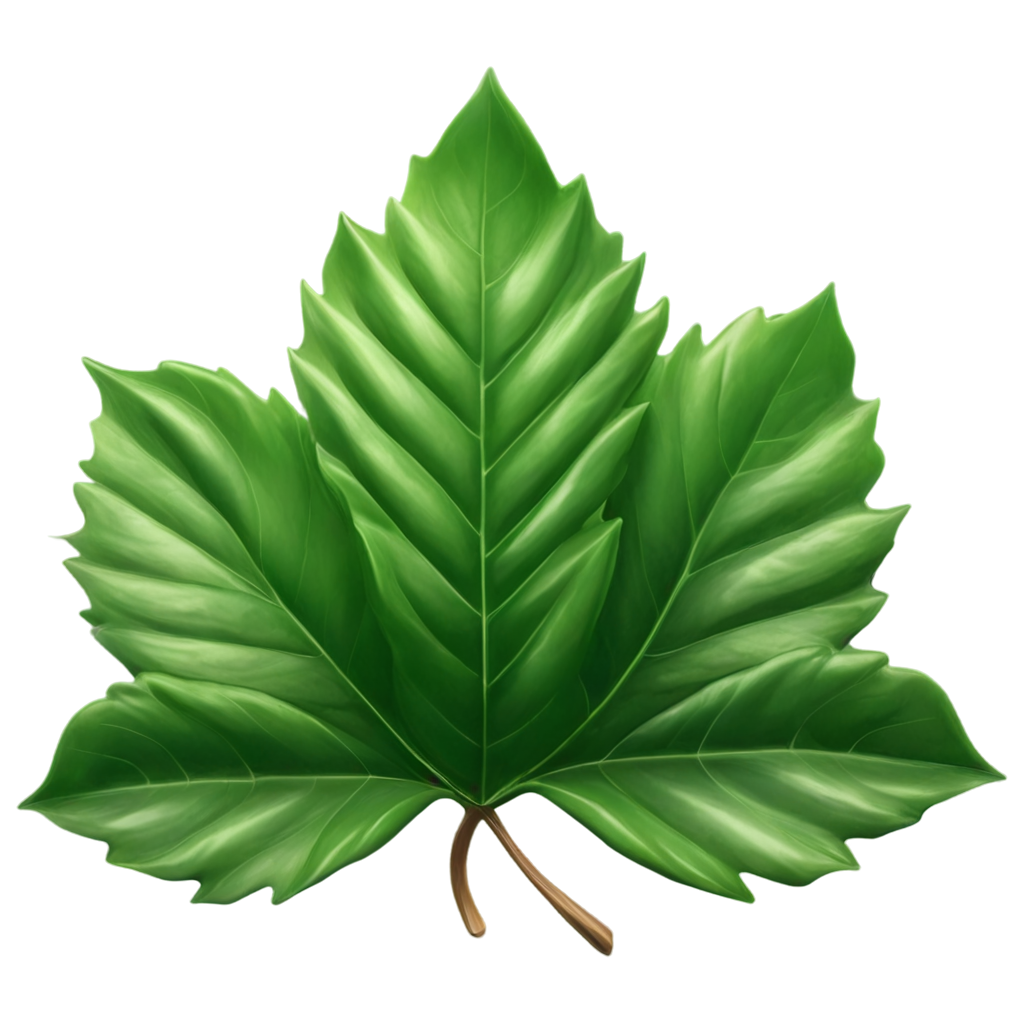 full image of the 3d green leaf  drawing, hd, 4k, 8k, extremely high resolution, centered and white background FreePNG