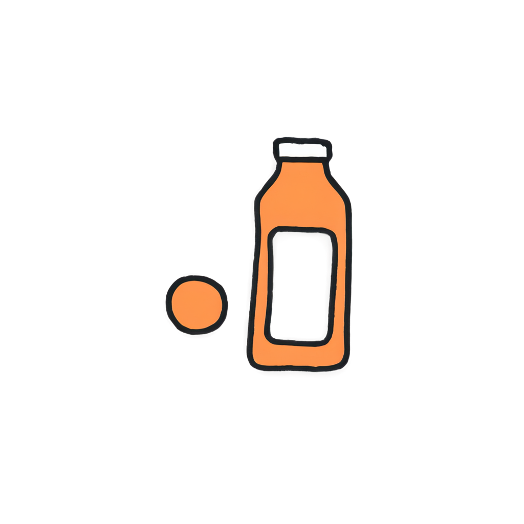 Doodle Cartoon Juice Orange Bottle FreePNG