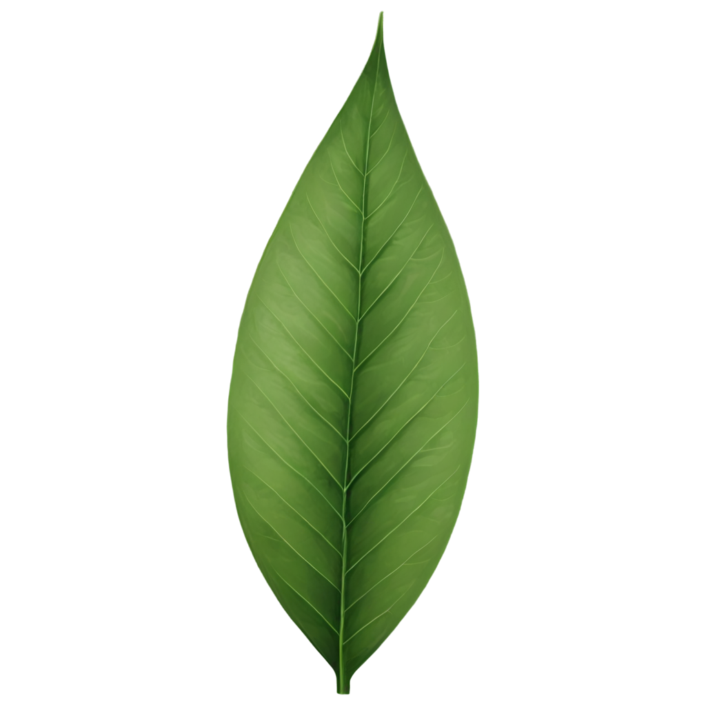 full image of the 3d green leaf  drawing, hd, 4k, 8k, extremely high resolution, centered and white background FreePNG