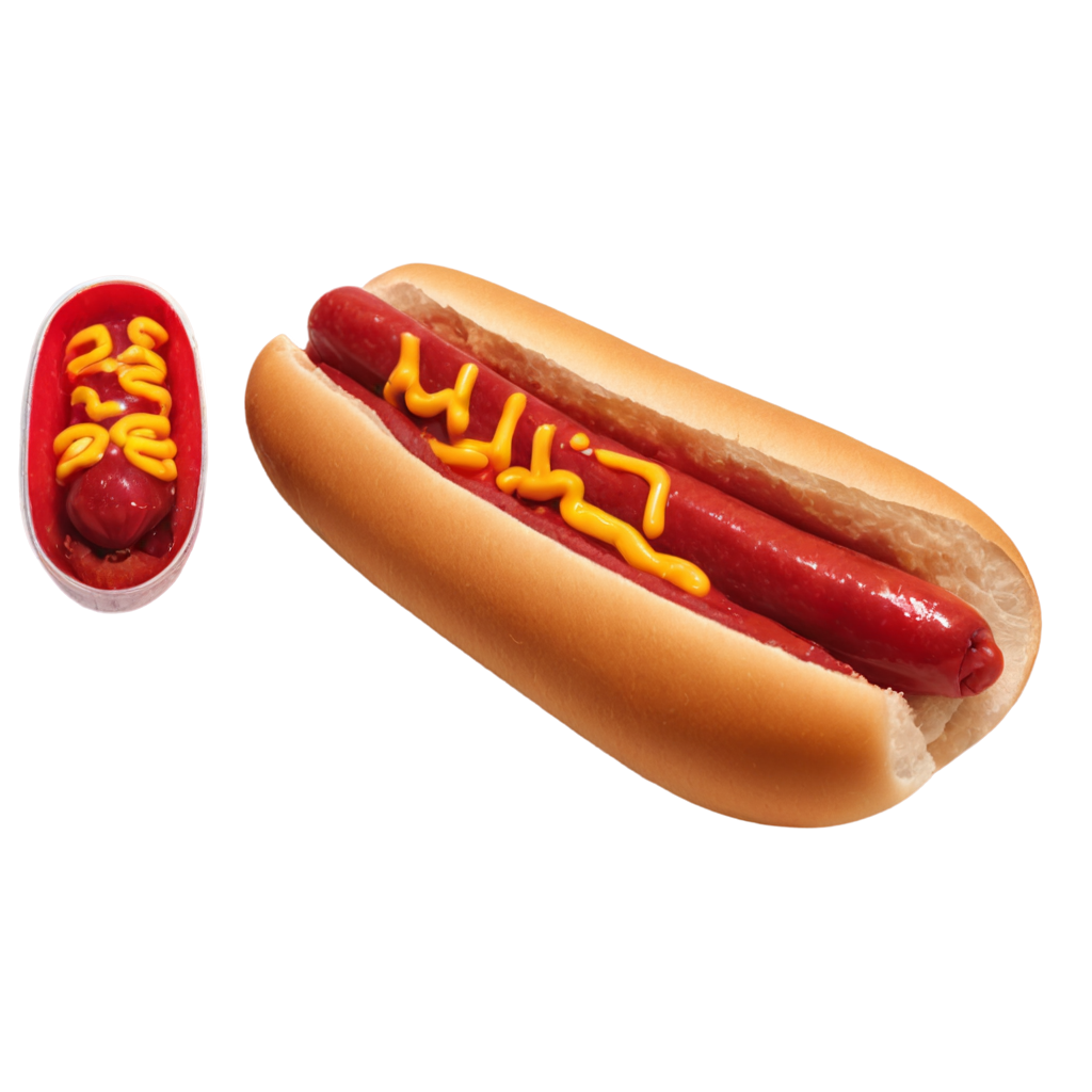 full image of the Hot dog drawing, hd, 4k, 8k, extremely high resolution, centered and white background FreePNG