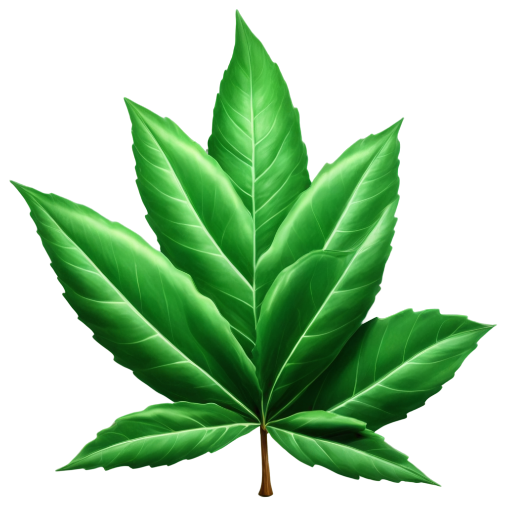 full image of the 3d green leaf  drawing, hd, 4k, 8k, extremely high resolution, centered and white background FreePNG