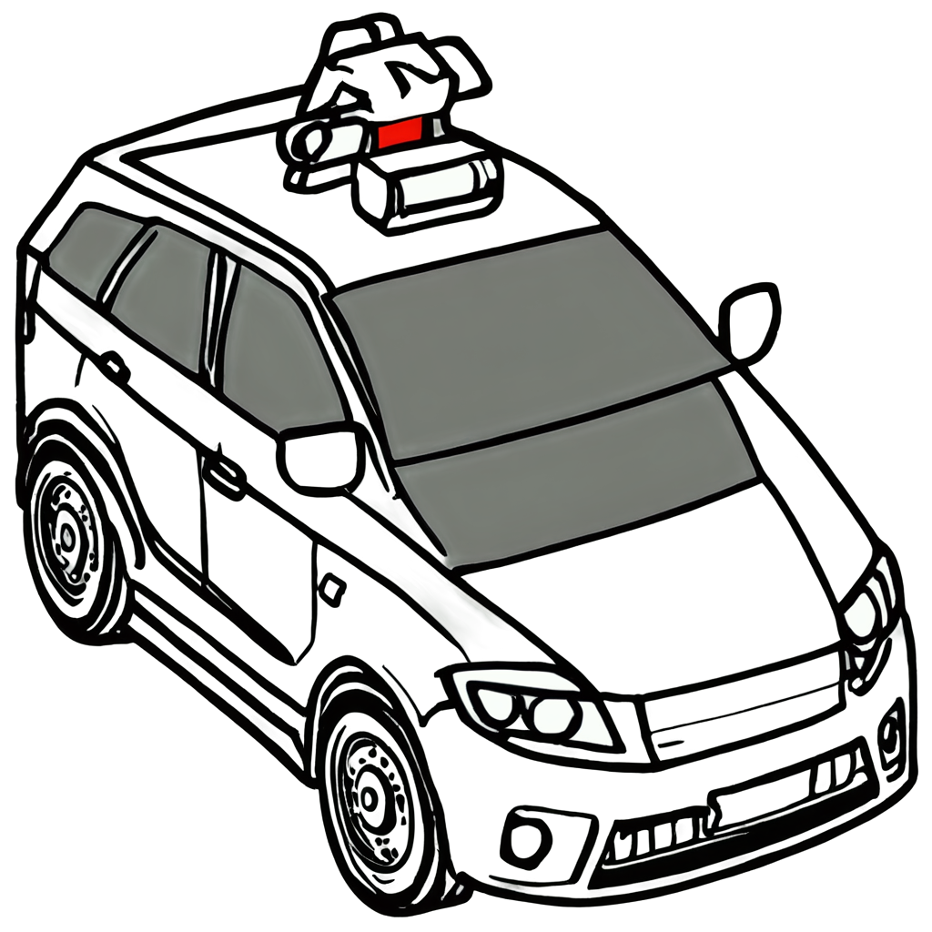 Police Toy Car Coloring Page Black And White FreePNG