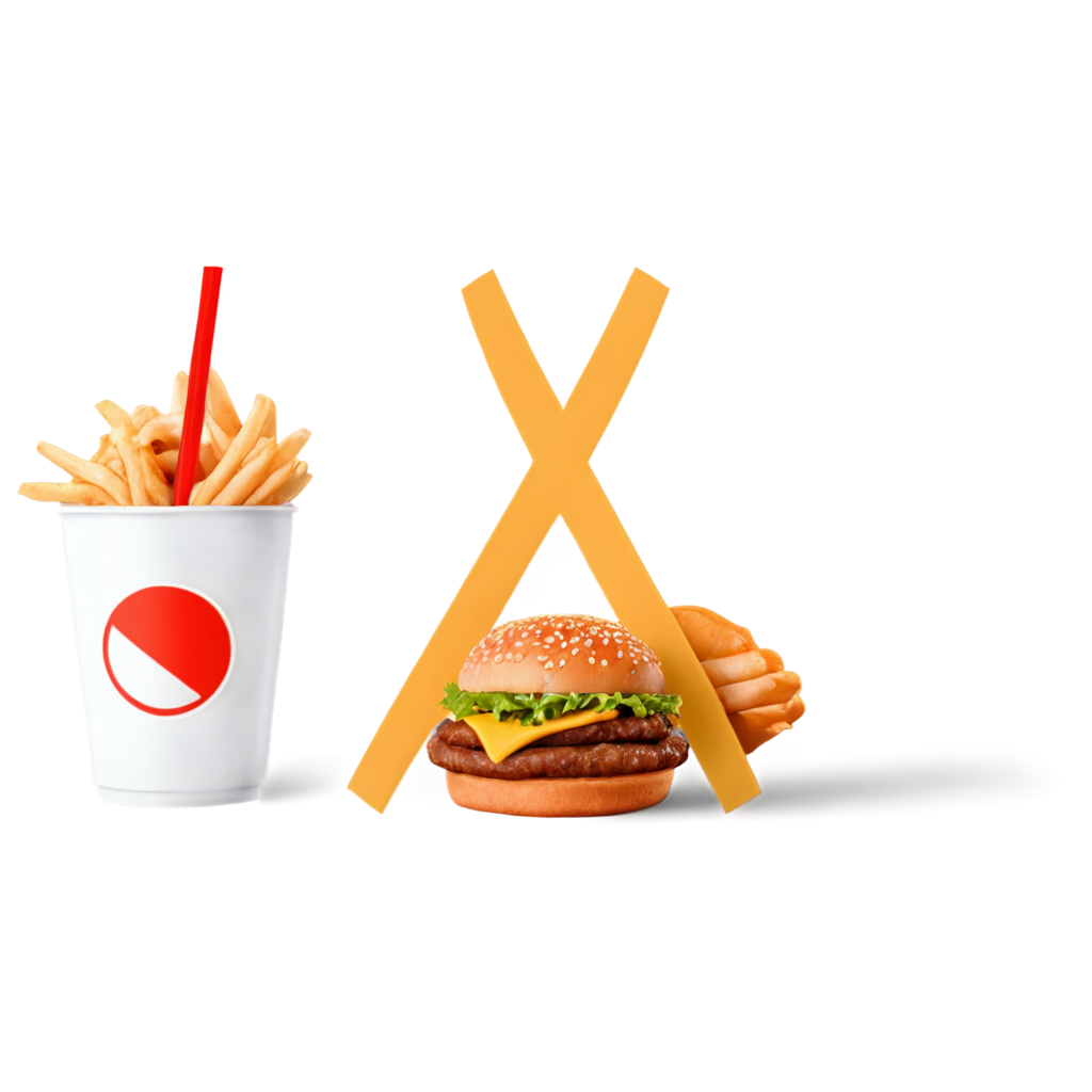 Fast Food Danger No Food Allowed Symbol Isolated Realistic FreePNG