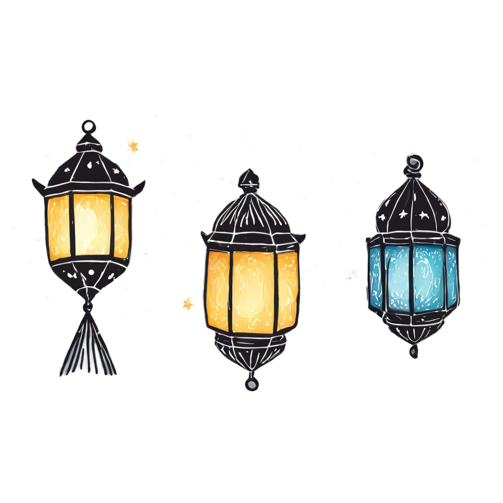 Hand Drawn Ramadan Lantern Elements FreePNG