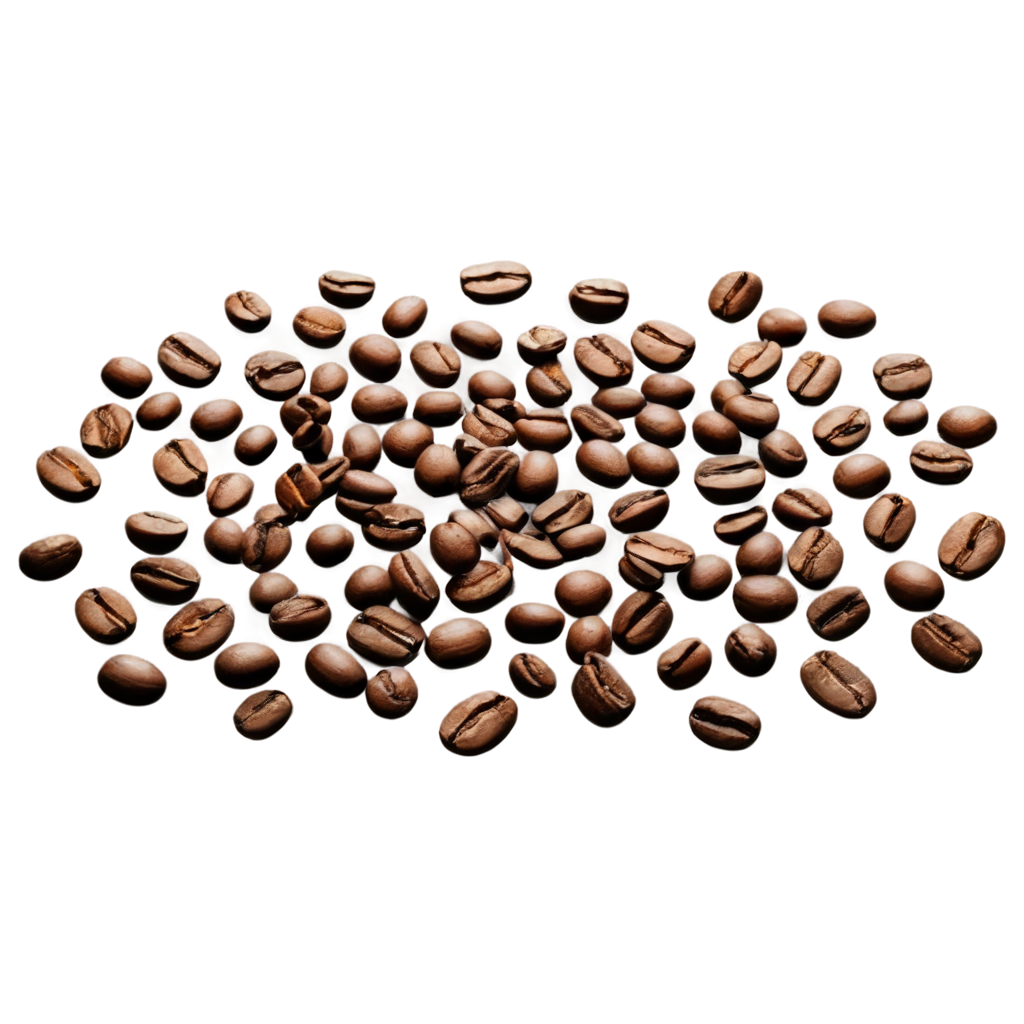 full image of the Falling coffee beans drawing, hd, 4k, 8k, extremely high resolution, centered and white background FreePNG