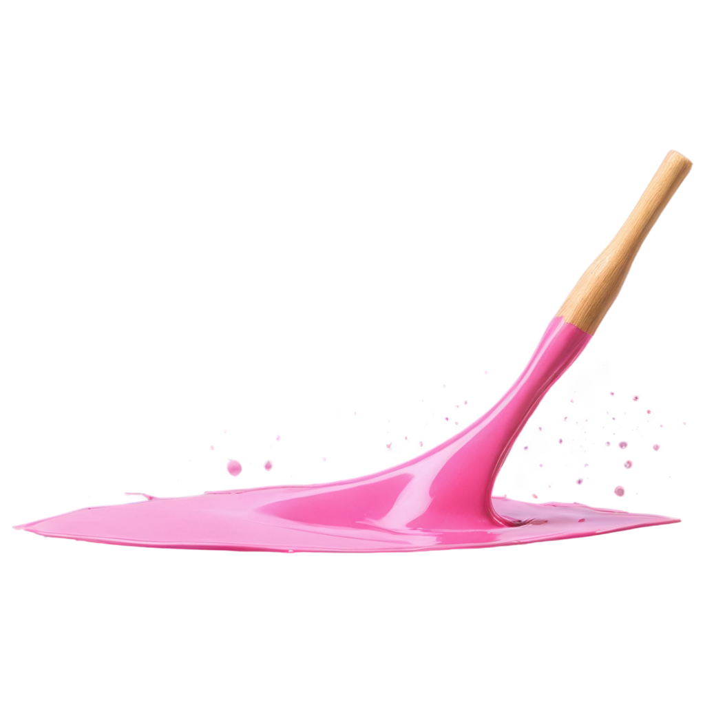 Create a realistic pink paint splash with a transparent background. The splash should capture natural textures, with visible droplets and subtle color gradients to enhance its lifelike quality. It should be versatile for use as an overlay on different backgrounds. FreePNG