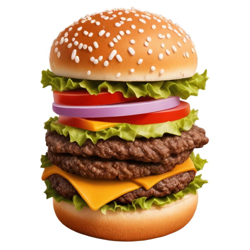 full image of the Hamburger drawing, hd, 4k, 8k, extremely high resolution, centered and white background FreePNG