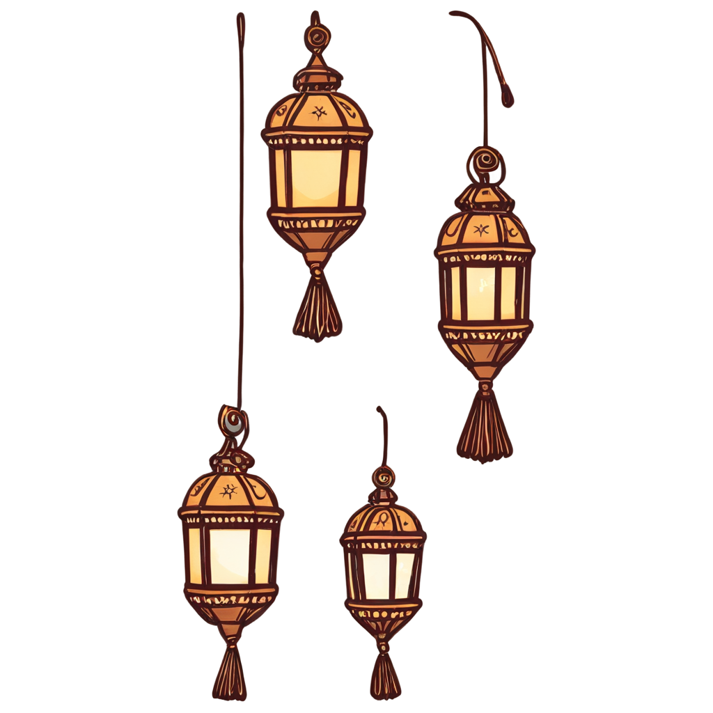 Hand Drawn Ramadan Lantern Elements FreePNG