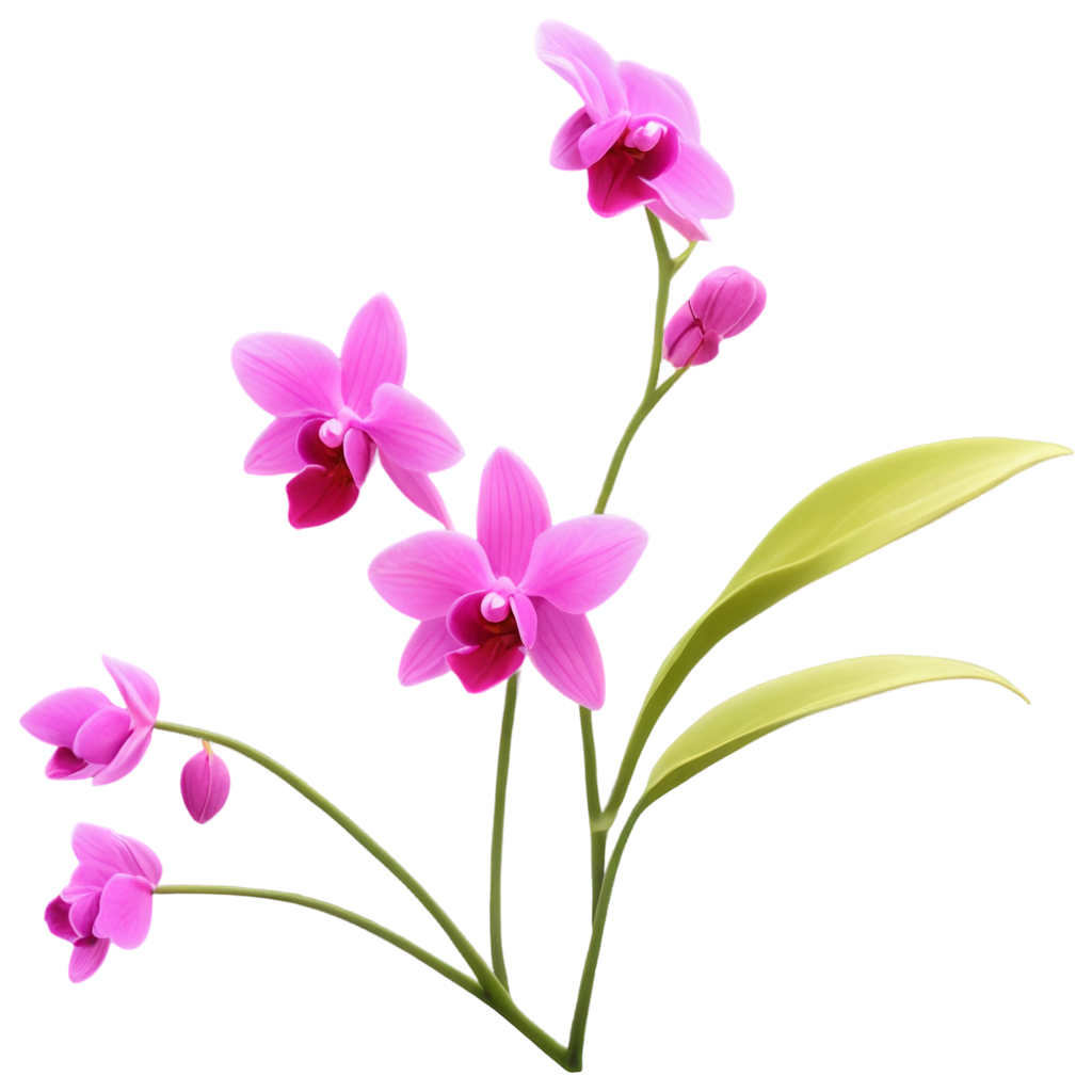 3d Orchid Flower With Vibrant Color  FreePNG