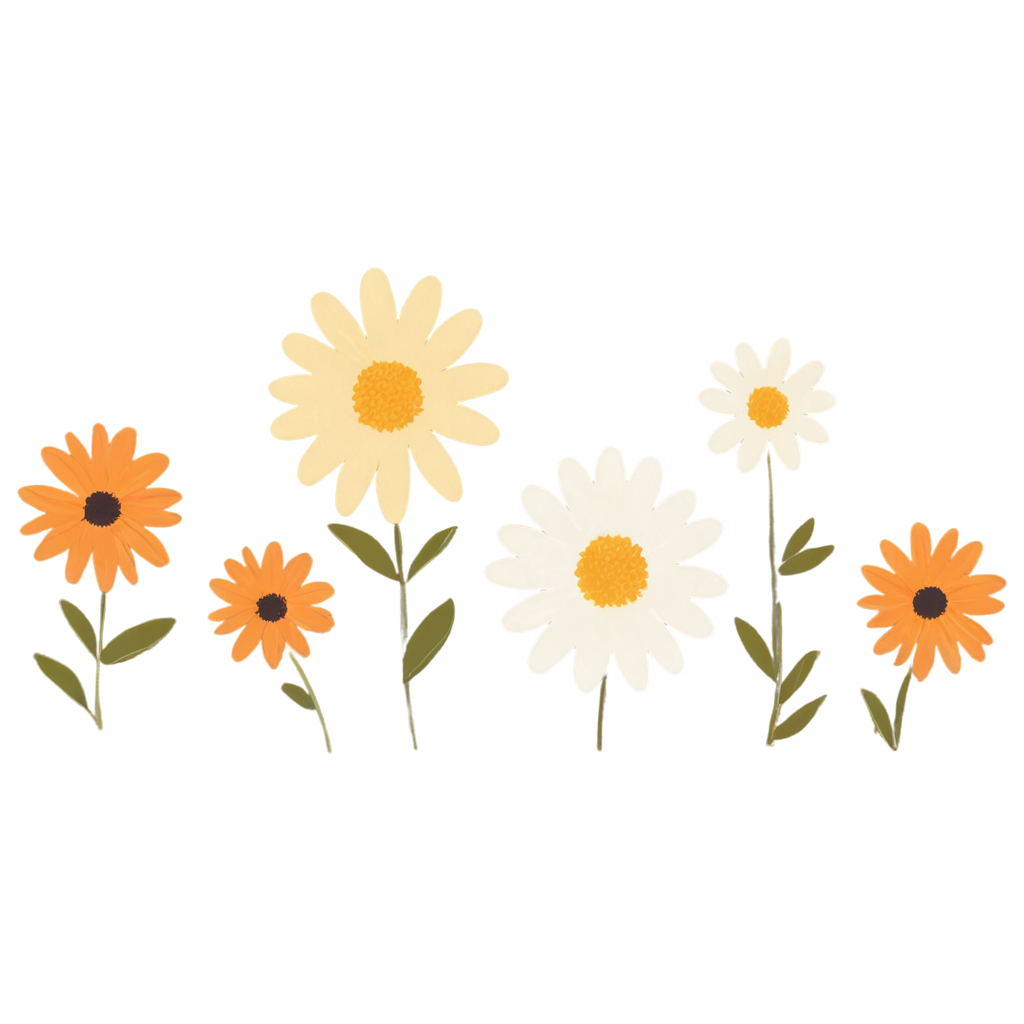 Autumn Cute Daisy Flower Sticker FreePNG