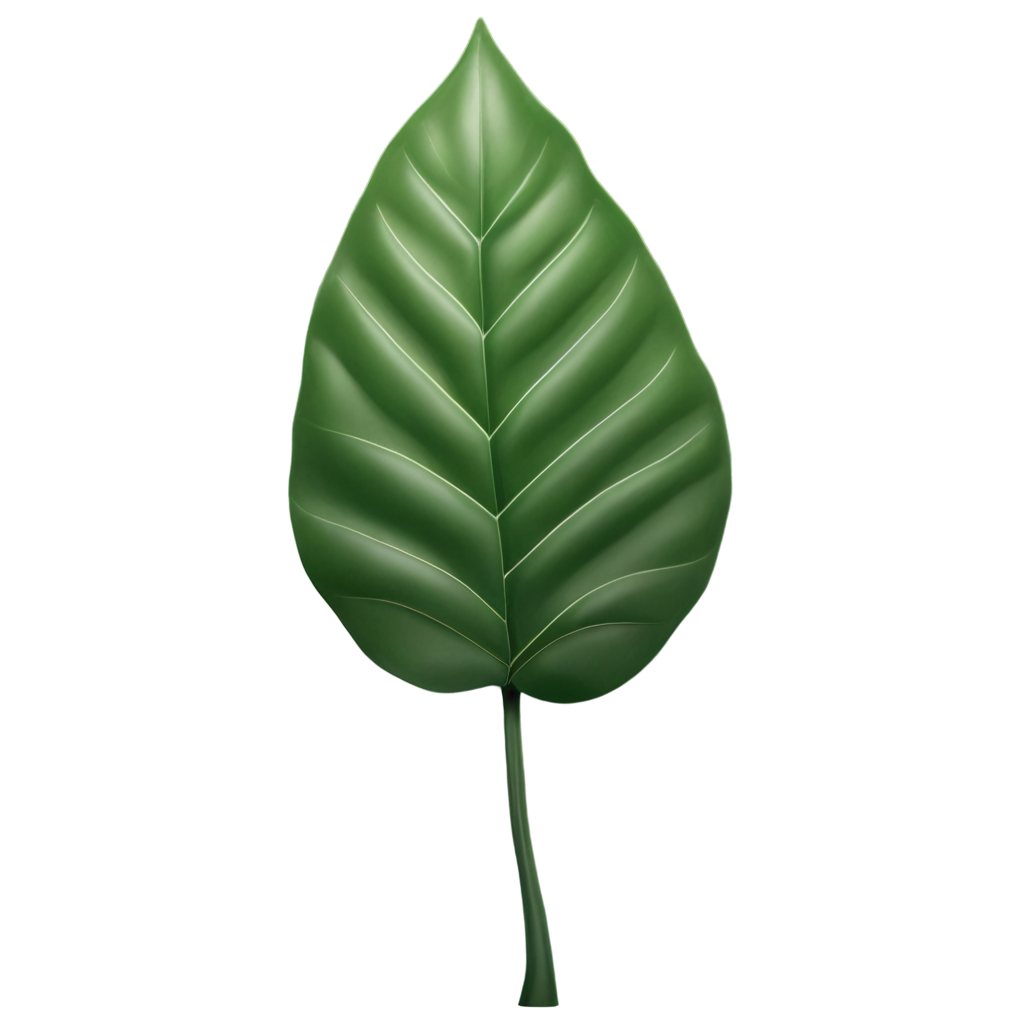 full image of the 3d green leaf  drawing, hd, 4k, 8k, extremely high resolution, centered and white background FreePNG