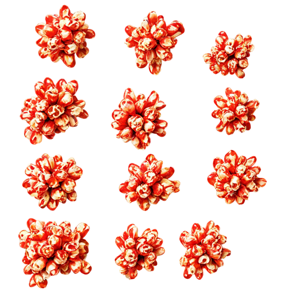 full image of the red Tasty caramel glazed popcorn  drawing, hd, 4k, 8k, extremely high resolution, centered and white background FreePNG