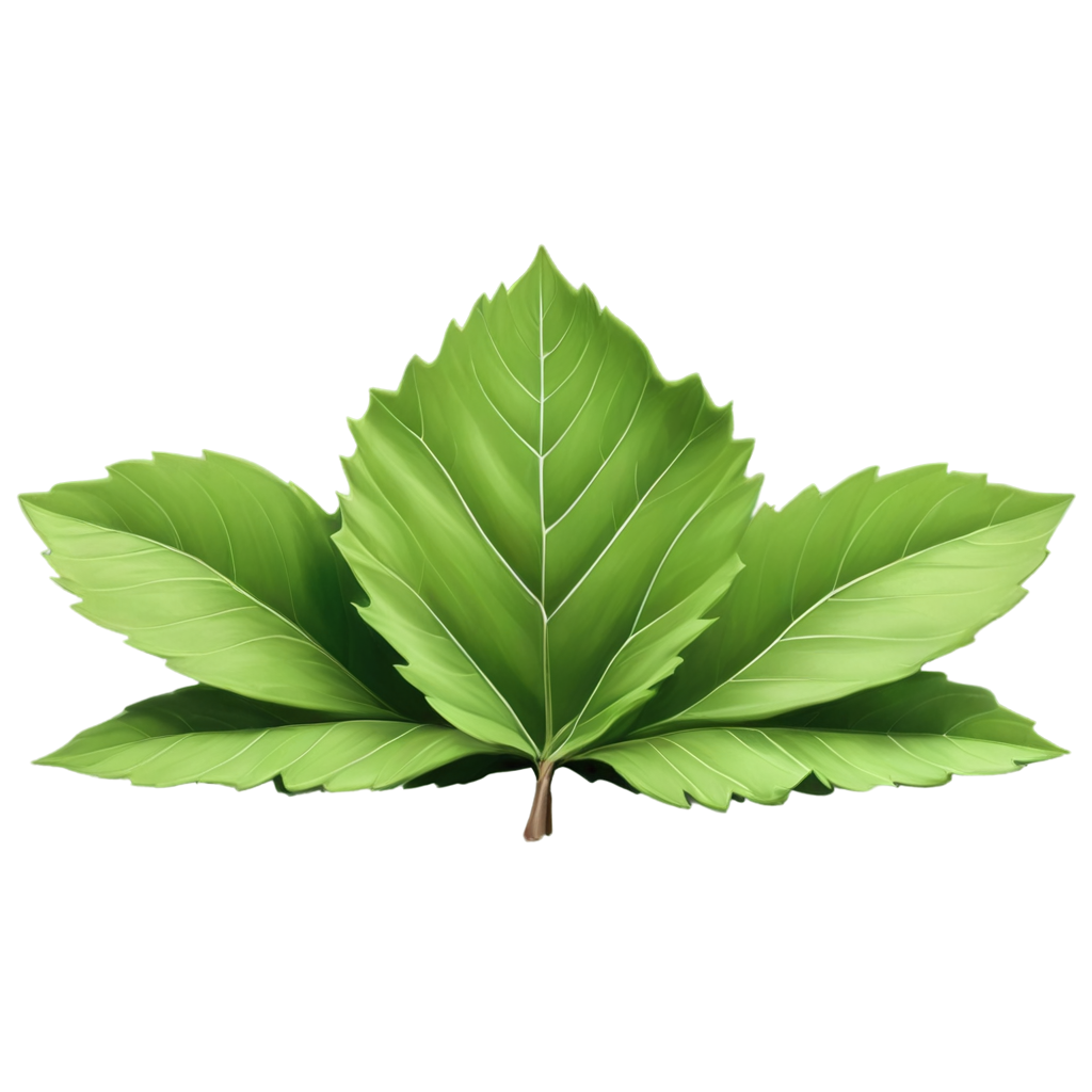 full image of the 3d green leaf  drawing, hd, 4k, 8k, extremely high resolution, centered and white background FreePNG