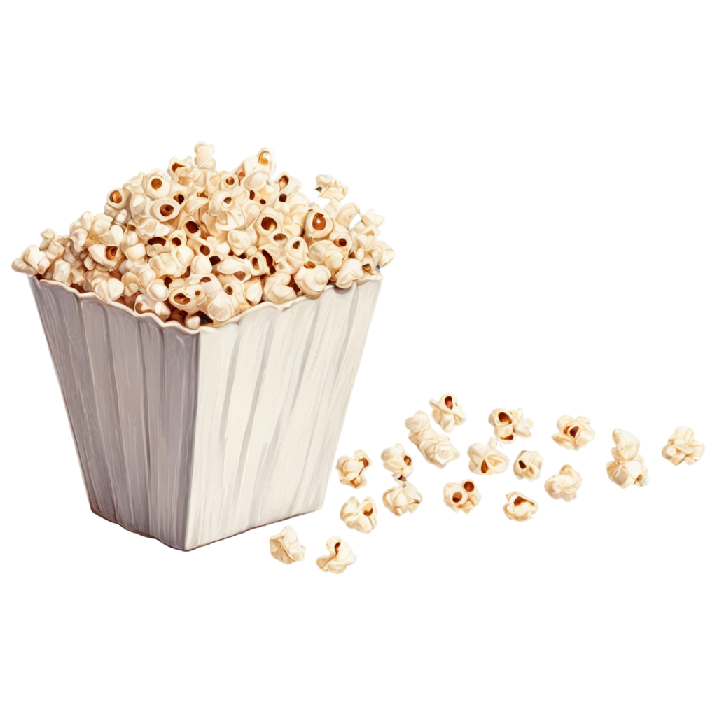 full image of the  popcorn  drawing, hd, 4k, 8k, extremely high resolution, centered and white background FreePNG