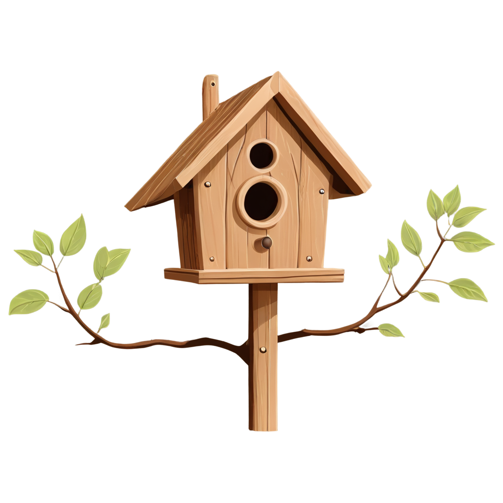 Wooden Bird House Illustration Vector FreePNG