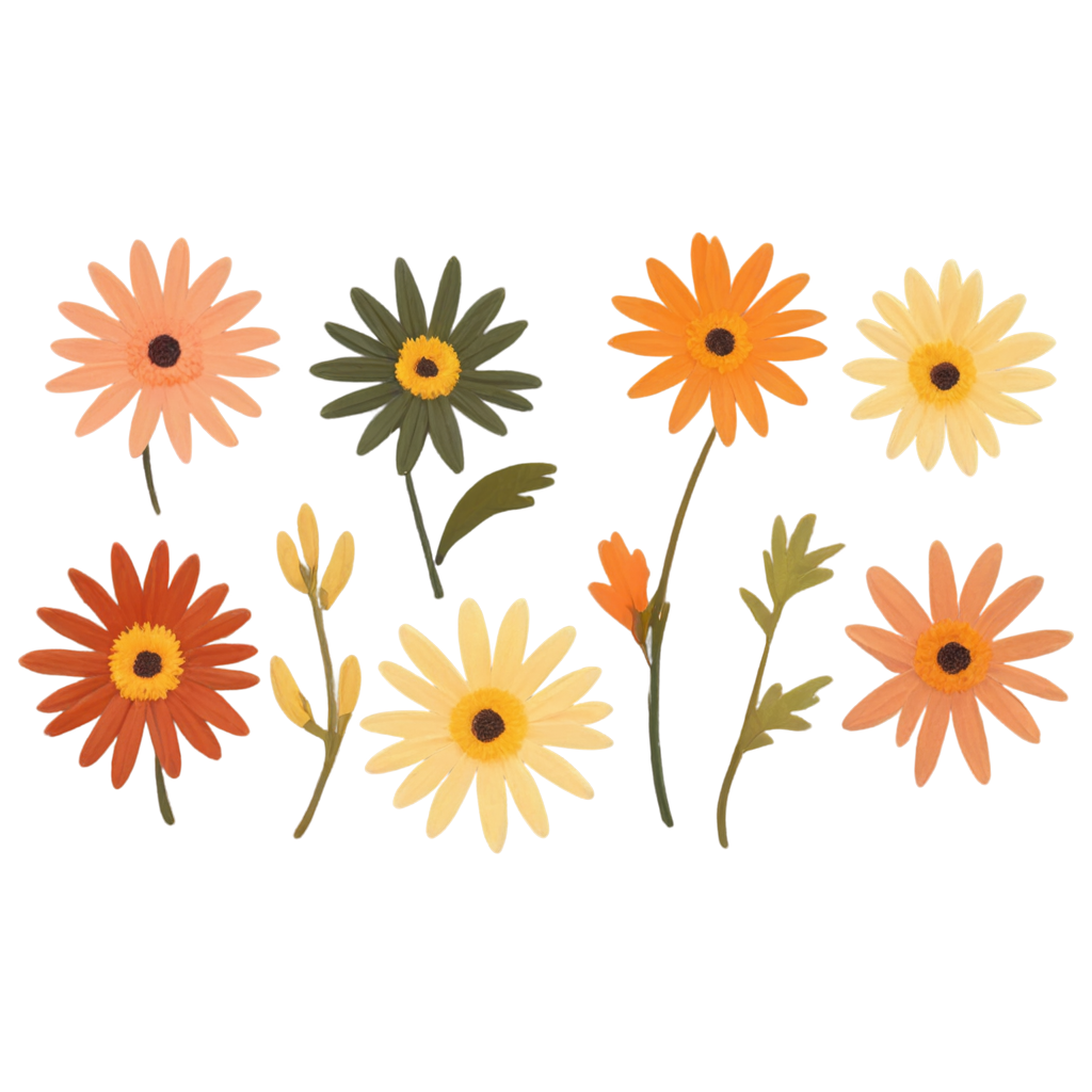 Autumn Cute Daisy Flower Sticker FreePNG