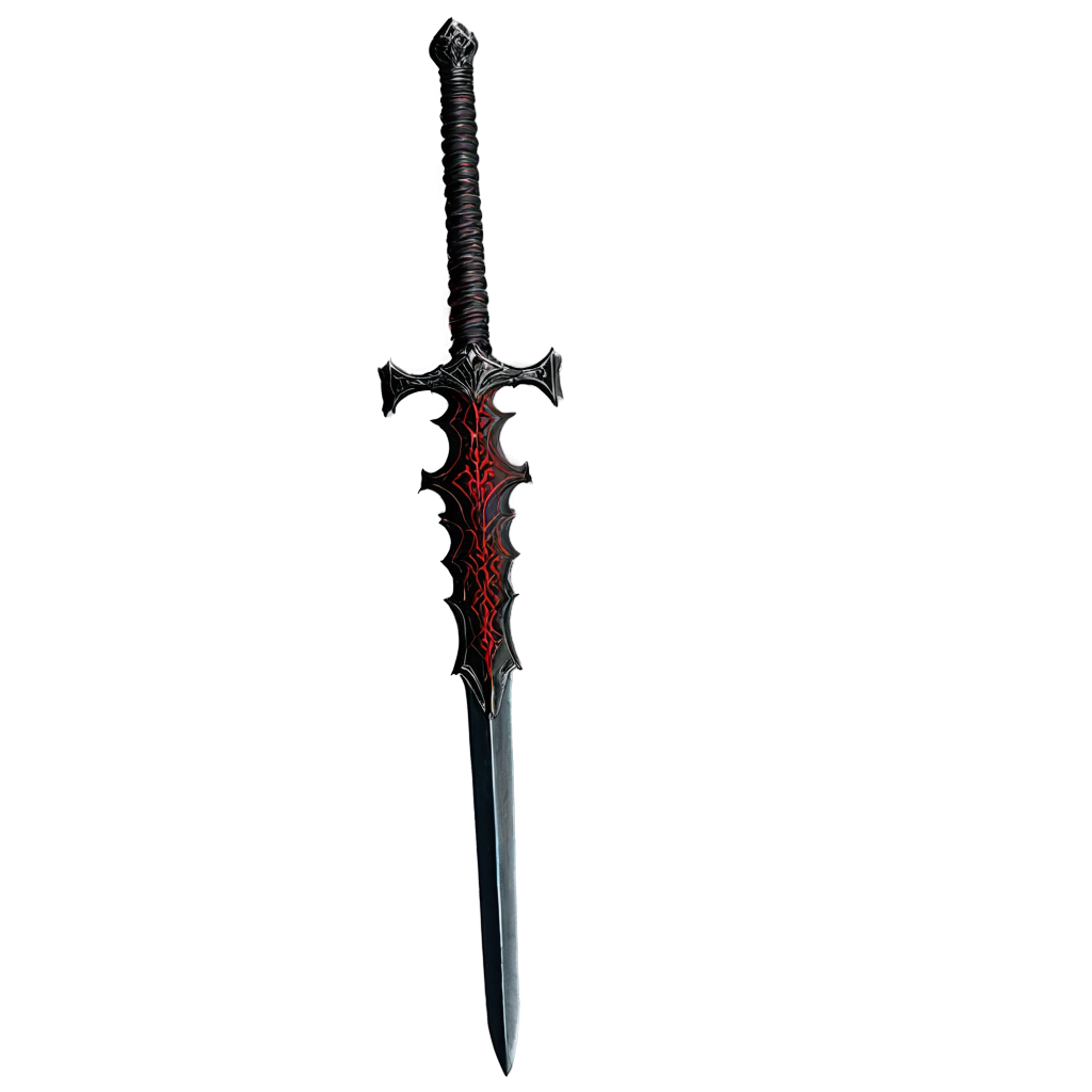 Dark fantasy style sword in red and black color FreePNG