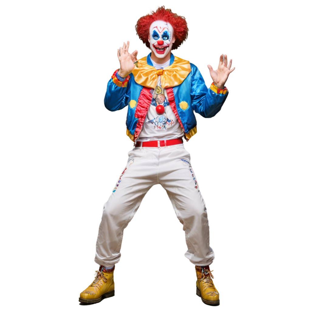 crea una imagen el payaso de IT bailando hip hop FreePNG