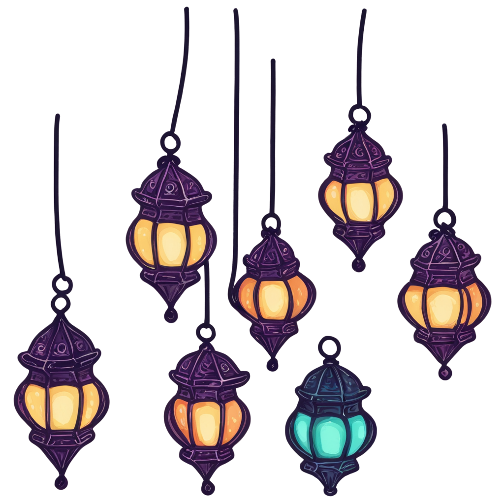 Hand Drawn Ramadan Lantern Elements FreePNG