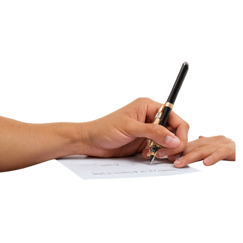 imagen para icono de una mano derecha firmando un documento con fondo transparente  FreePNG