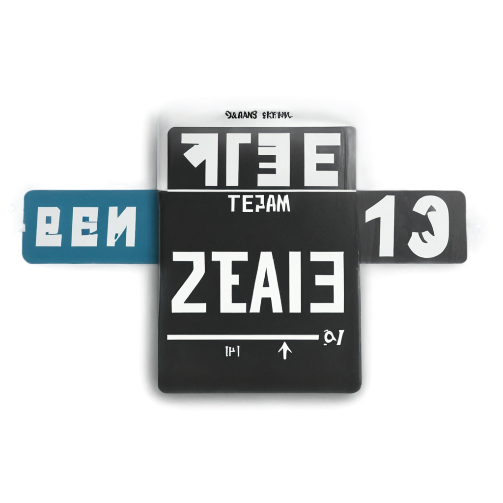 "Create a minimalistic and modern soccer scoreboard with a horizontal layout. On the left, include a circular placeholder for a flag, followed by the text 'TEAM 1' in a sleek, white, modern font. In the center, add a rectangular section with curved edges: display a timer with '00:00' at the top, the text 'VS' in bold black below, and the word 'TIME' at the bottom in white over a blue background. O FreePNG