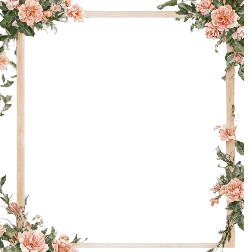 Breathtaking high detailed illustration of an empty frames with flowers and naked woman. Center images. FreePNG