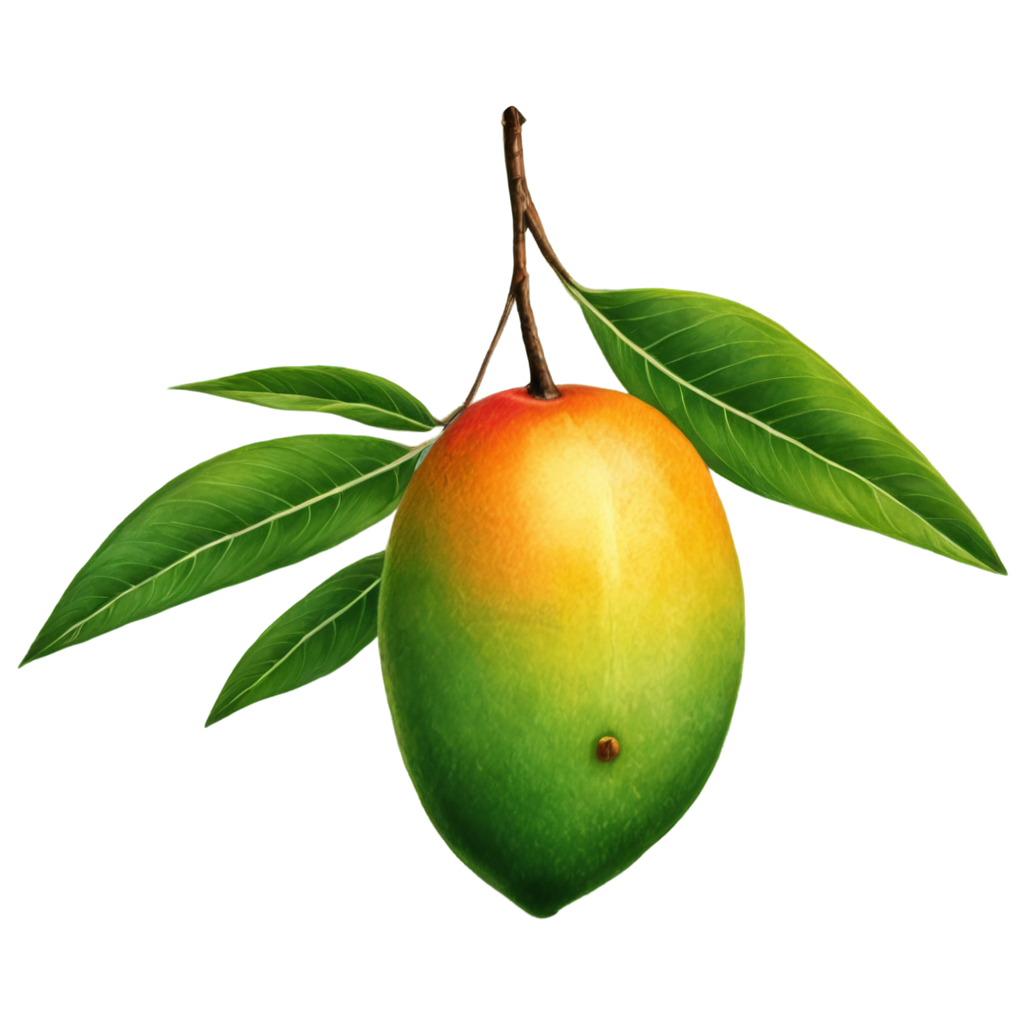 full image of the mango drawing, hd, 4k, 8k, extremely high resolution, centered and white background FreePNG