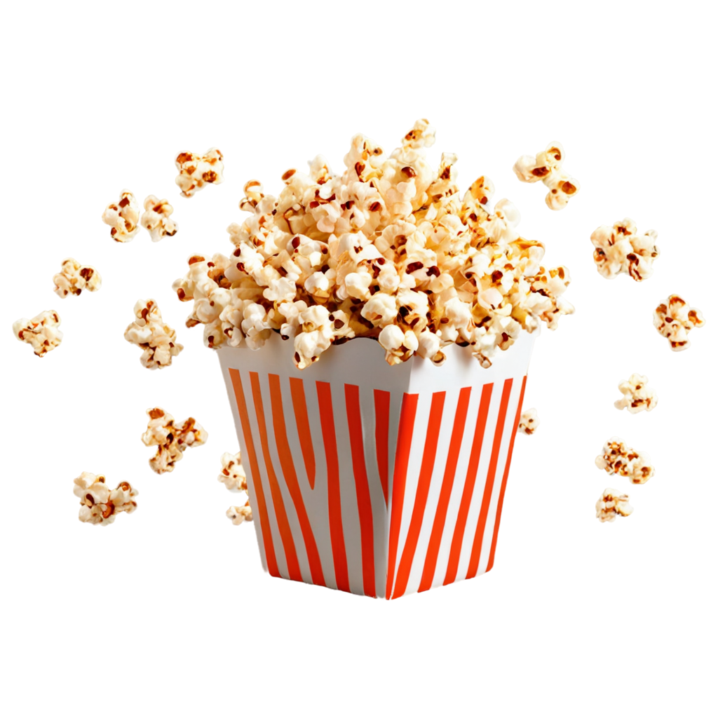 full image of the Tasty caramel glazed popcorn  drawing, hd, 4k, 8k, extremely high resolution, centered and white background FreePNG