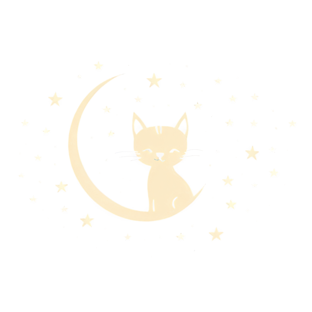 cat moon retro stylw logo  FreePNG