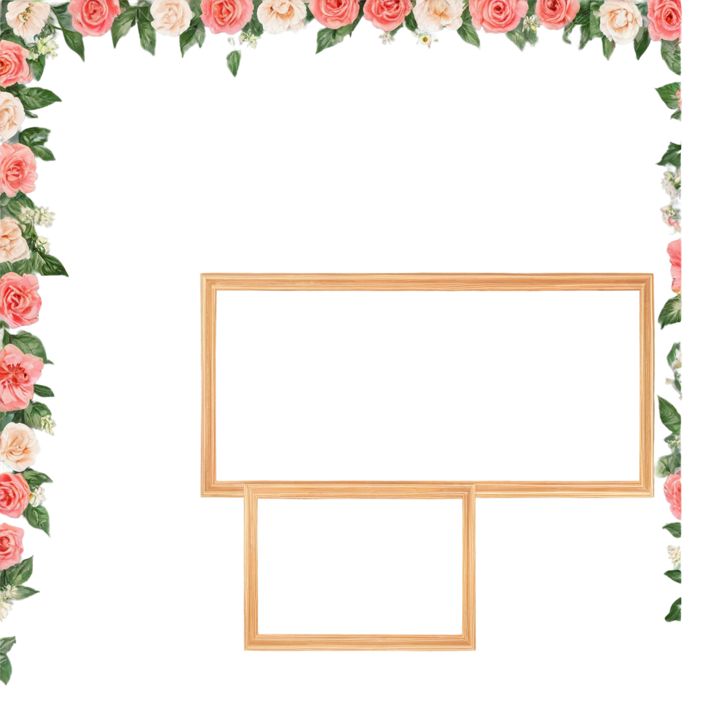 Breathtaking high detailed illustration of an empty christian frames with flowers. Center images. FreePNG